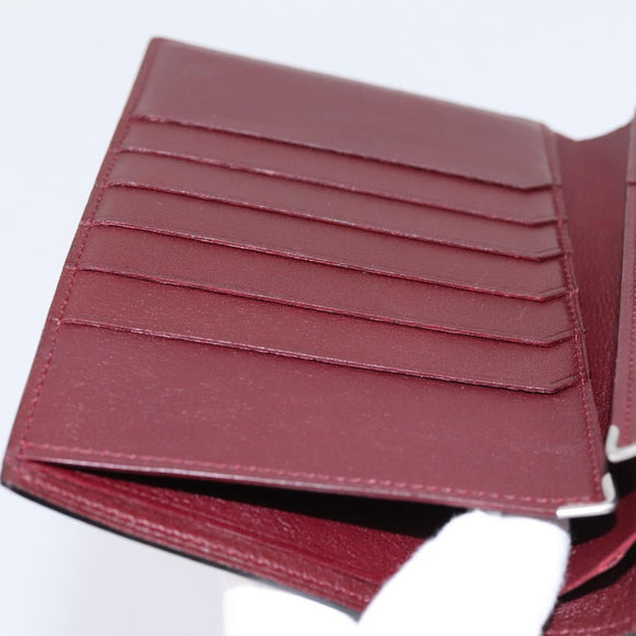 CARTIER Billfold Leather Black Silver Auth bs36836A