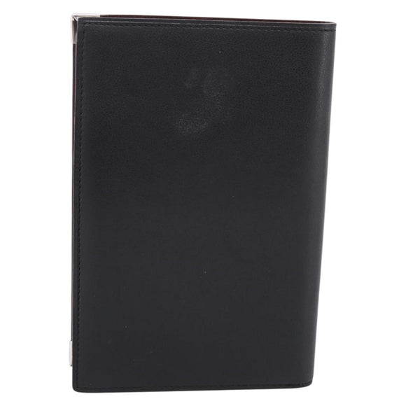 CARTIER Billfold Leather Black Silver Auth bs36836A