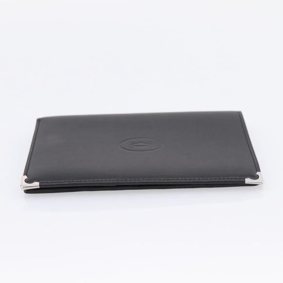 CARTIER Billfold Leather Black Silver Auth bs36836A