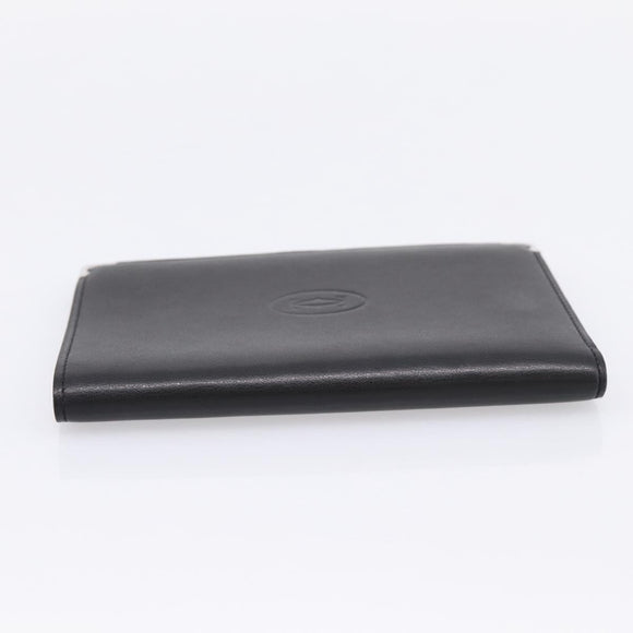 CARTIER Billfold Leather Black Silver Auth bs36836A