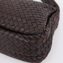 BOTTEGA VENETA INTRECCIATO Shoulder Bag Leather Brown Silver Auth bs36838A-9