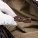 BOTTEGA VENETA INTRECCIATO Shoulder Bag Leather Brown Silver Auth bs36838A-11