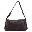 BOTTEGA VENETA INTRECCIATO Shoulder Bag Leather Brown Silver Auth bs36838A-13