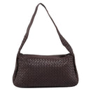 BOTTEGA VENETA INTRECCIATO Shoulder Bag Leather Brown Silver Auth bs36838A-2