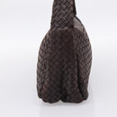 BOTTEGA VENETA INTRECCIATO Shoulder Bag Leather Brown Silver Auth bs36838A-3
