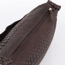 BOTTEGA VENETA INTRECCIATO Shoulder Bag Leather Brown Silver Auth bs36838A-6