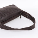 BOTTEGA VENETA INTRECCIATO Shoulder Bag Leather Brown Silver Auth bs36838A-7