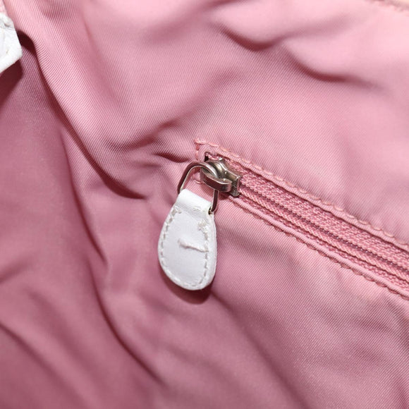 Christian Dior Trotter Canvas Shoulder Bag Pink Silver Auth bs36839