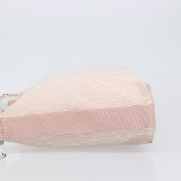 Christian Dior Trotter Canvas Shoulder Bag Pink Silver Auth bs36839