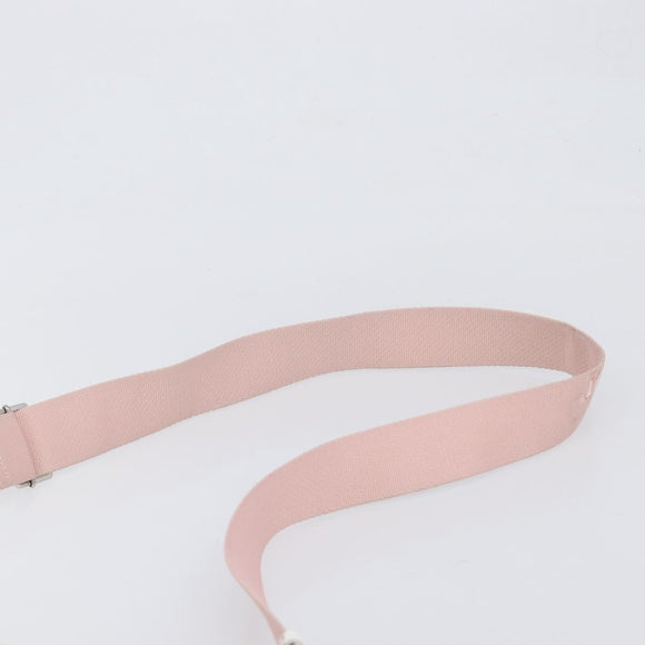 Christian Dior Trotter Canvas Shoulder Bag Pink Silver Auth bs36839