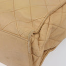 CHANEL Matelasse Shoulder Bag Lamb Skin Beige Gold CC Auth bs36843-16