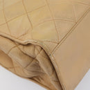 CHANEL Matelasse Shoulder Bag Lamb Skin Beige Gold CC Auth bs36843-9