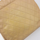 CHANEL Matelasse Shoulder Bag Lamb Skin Beige Gold CC Auth bs36843-10