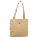 CHANEL Matelasse Shoulder Bag Lamb Skin Beige Gold CC Auth bs36843-13