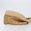 CHANEL Matelasse Shoulder Bag Lamb Skin Beige Gold CC Auth bs36843-3