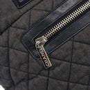 CHANEL Cococoon Tote Bag Canvas Black Silver CC Auth bs36844-21