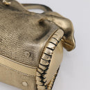 BVLGARI Chain Hand Bag Leather Gold Tone Auth bs36845-9
