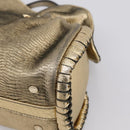 BVLGARI Chain Hand Bag Leather Gold Tone Auth bs36845-15