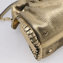 BVLGARI Chain Hand Bag Leather Gold Tone Auth bs36845-16