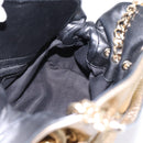 BVLGARI Chain Hand Bag Leather Gold Tone Auth bs36845-17