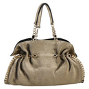 BVLGARI Chain Hand Bag Leather Gold Tone Auth bs36845-2