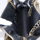 BVLGARI Chain Hand Bag Leather Gold Tone Auth bs36845-6