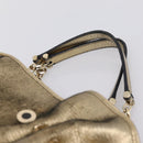 BVLGARI Chain Hand Bag Leather Gold Tone Auth bs36845-8