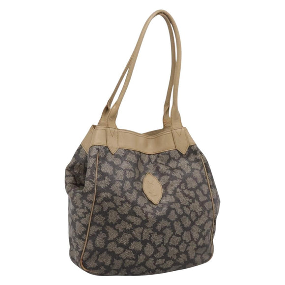 SAINT LAURENT Shoulder Bag PVC Canvas Black Gold Auth bs36847