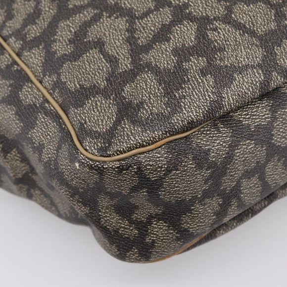 SAINT LAURENT Shoulder Bag PVC Canvas Black Gold Auth bs36847