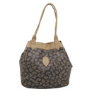 SAINT LAURENT Shoulder Bag PVC Canvas Black Gold Auth bs36847-2