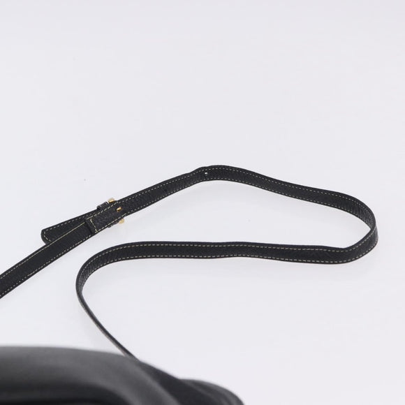 BALLY Hand Bag Leather 2way Black Gold Auth bs36848