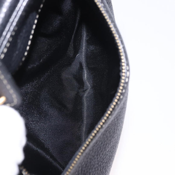 BALLY Hand Bag Leather 2way Black Gold Auth bs36848