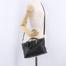 BALLY Hand Bag Leather 2way Black Gold Auth bs36848-23