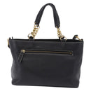 BALLY Hand Bag Leather 2way Black Gold Auth bs36848-2