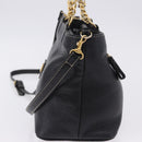 BALLY Hand Bag Leather 2way Black Gold Auth bs36848-3
