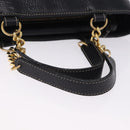 BALLY Hand Bag Leather 2way Black Gold Auth bs36848-7