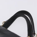 BALLY Hand Bag Leather 2way Black Gold Auth bs36848-14