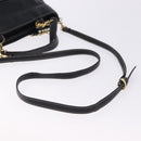 BALLY Hand Bag Leather 2way Black Gold Auth bs36848-8