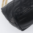 CHANEL Matelasse Chain Shoulder Bag Lamb Skin Black Gold CC Auth bs36849A-17