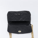 CHANEL Matelasse Chain Shoulder Bag Lamb Skin Black Gold CC Auth bs36849A-18