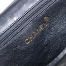 CHANEL Matelasse Chain Shoulder Bag Lamb Skin Black Gold CC Auth bs36849A-19