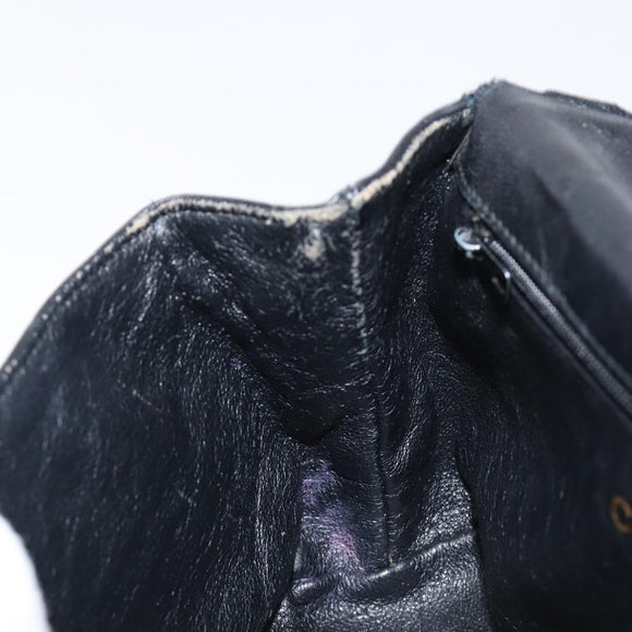 CHANEL Matelasse Chain Shoulder Bag Lamb Skin Black Gold CC Auth bs36849A