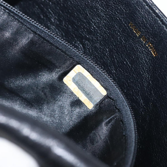 CHANEL Matelasse Chain Shoulder Bag Lamb Skin Black Gold CC Auth bs36849A
