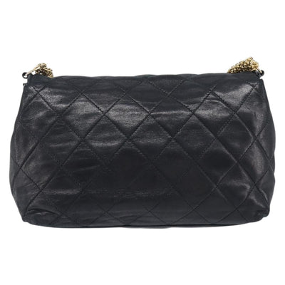 CHANEL Matelasse Chain Shoulder Bag Lamb Skin Black Gold CC Auth bs36849A - 0