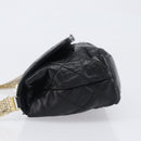 CHANEL Matelasse Chain Shoulder Bag Lamb Skin Black Gold CC Auth bs36849A-4