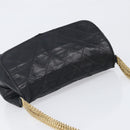 CHANEL Matelasse Chain Shoulder Bag Lamb Skin Black Gold CC Auth bs36849A-6
