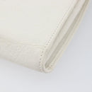 BVLGARI Clutch Bag Leather White Gold Auth bs36852-15