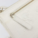 BVLGARI Clutch Bag Leather White Gold Auth bs36852-17