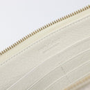 BVLGARI Clutch Bag Leather White Gold Auth bs36852-9