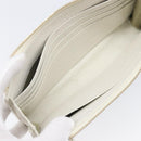 BVLGARI Clutch Bag Leather White Gold Auth bs36852-10